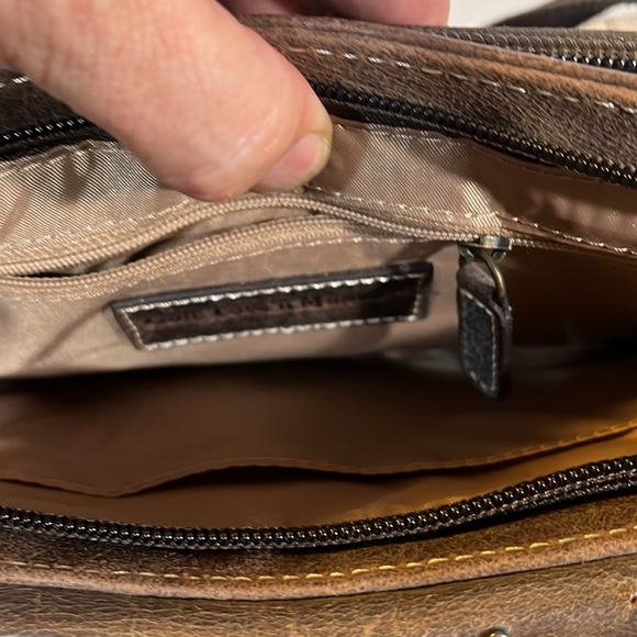 Studded Brown Leather Shoulder Bag - Picture 3 of 14